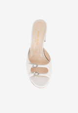 Andrea Wazen Carol Heart 65 Leather Mules White CARBL065NSBWHI-PS26_WHITE