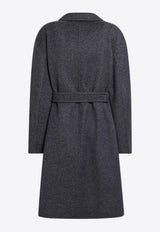 Max Mara Carnia Wool Coat with Denim-Effect Navy CARNIAWO/R_MAXM-001
