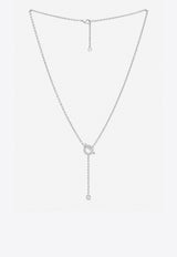 Finesse Lariat Necklace in White Gold and Diamonds