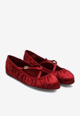 Dolce & Gabbana Vally Satin Ballet Flats Red CB0258AD160/Q_DOLCE-8S297