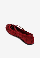 Dolce & Gabbana Vally Satin Ballet Flats Red CB0258AD160/Q_DOLCE-8S297