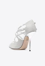 Dolce & Gabbana 110 Crossover Strappy Sandals Silver CC0062 AW103 8B418