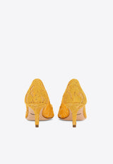 Dolce & Gabbana Bellucci 60 Brooch Lace Pumps Yellow CD0066 AL198 80211