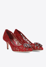 Dolce & Gabbana Bellucci 60 Brooch Lace Pumps Red CD0066 AL198 80304