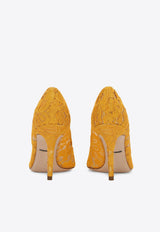 Dolce & Gabbana Bellucci 90 Brooch Lace Pumps Yellow CD0101 AL198 80211