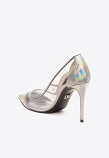 Dolce & Gabbana 90 Iridescent Pointed-Toe Pumps Silver CD1658 AQ577 8Z958