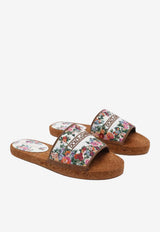 Dolce & Gabbana Cross-Stitch Floral Embroidered Slides Multicolor CE0148 A6483 8V135