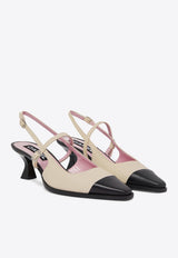 Carel Paris Cecile 50 Leather Slingback Pumps Beige CECILE-332342_BEIGE MULT