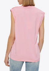 Balmain Logo Print Tank Top Pink CF1ED001BB02_ROSE