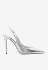 Dolce & Gabbana 105 Leather Slingback Pumps CG0602 A2F48 80998 Silver