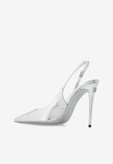 Dolce & Gabbana 105 Leather Slingback Pumps CG0602 A2F48 80998 Silver