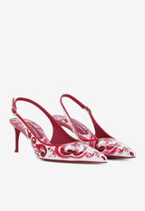 Dolce & Gabbana Lollo 60 Majolica Print Slingback Pumps Multicolor CG0639 AI412 HE3OB