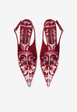 Dolce & Gabbana Lollo 60 Majolica Print Slingback Pumps Multicolor CG0639 AI412 HE3OB