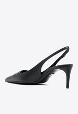 Dolce & Gabbana Lolo 60 DG Logo Slingback Pumps in Calf Leather Black CG0676 AW576 80999