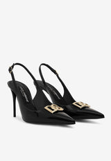 Dolce & Gabbana Lollo 90 Slingback Pumps in Polished Calfskin Black CG0680 A1037 80999