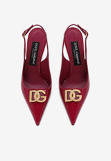 Dolce & Gabbana Lollo 90 Slingback Pumps in Polished Calfskin Fuchsia CG0680 A1037 8I484