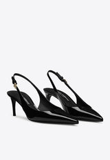 Dolce & Gabbana Lollo 60 Patent Leather Slingback Pumps Black CG0773 A1471 80999