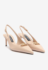 Dolce & Gabbana Lollo 60 Nappa Leather Slingback Pumps Pink CG0796 A1953 80095
