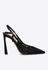 Dolce & Gabbana 95 Rhinestones Lace Slingback Pumps Black CG0850A9S21/Q_DOLCE-80999