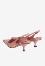 Dolce & Gabbana Lollo 60 Polished Calfskin Slingback Pumps Blush CG1007 AP412 80405