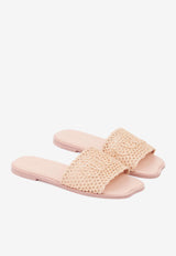 Chloé Soleil Crochet-Effect Flat Sandals Beige CH25A12LRG6K0