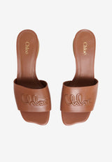 Chloé Soleil 55 Shiny Leather Mules Brown CH25A12MPI27T