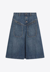 Chloé Washed Denim Midi Skirt Blue CH25ADJ01251/R_CHLOE-427