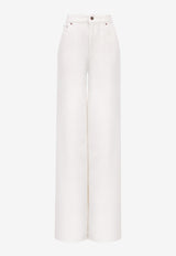 Chloé High-Rise Wide-Leg Jeans White CH25ADP02257101