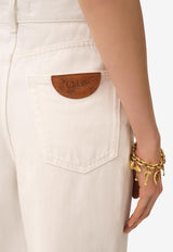 Chloé High-Rise Wide-Leg Jeans White CH25ADP02257101