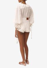 Chloé V-neck Ruffled Top White CH25AHT45699107