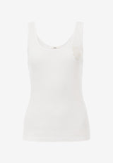 Chloé Pineapple Patch Ribbed Tank Top White CH25AJH12176101