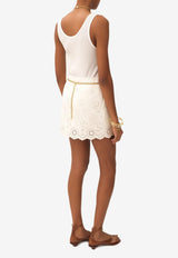 Chloé Pineapple Patch Ribbed Tank Top White CH25AJH12176101