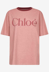 Chloé Maxi Logo T-shirt Pink CH25AJH201736B1