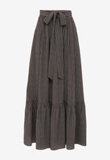 Chloé Printed Midi Flared Skirt Black CH25AJU04145905