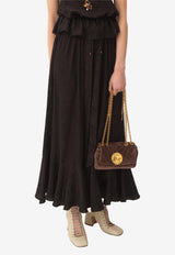 Chloé Floral Jacquard Midi Flared Skirt Black CH25AJU13115001