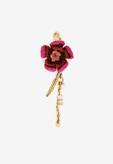 Chloé Flower Woven-Raffia Bag Charm Purple CH25AK147Q0255N