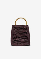 Chloé Mini Summer Banana Raffia Tote Bag Brown CH25AP567P0824X