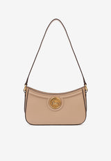 Chloé Horse Medal Grained Leather Shoulder Bag Brown CH25AP989O3720E