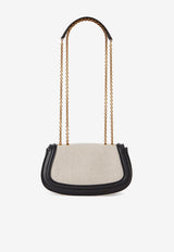 Chloé Horse Medal Canvas Crossbody Bag Black CH25AP990P87001