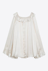 Chloé Ruffled Mini Silk Dress White CH25ARO12132/R_CHLOE-107