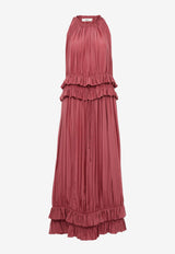 Chloé Gathered Sleeveless Maxi Dress Mauve CH25ARO340446AQ