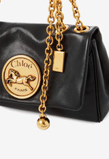 Chloé Small Heritage Grained Leather Shoulder Bag Black CH25AS585P75001