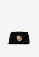 Chloé Small Heritage Velvet Shoulder Bag Black CH25AS585P90001