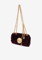 Chloé Small Heritage Velvet Shoulder Bag Brown CH25AS585P9027M