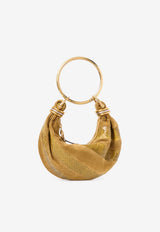 Chloé Mini Bracelet Hobo Bag in Suede and Snakeskin Leather Khaki CH25AS623P9421B