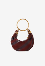 Chloé Mini Bracelet Hobo Bag in Suede and Snakeskin Leather Brown CH25AS623P9427M