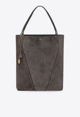 Chloé Large Spin Suede Tote Bag Gray CH25AS810P99/R_CHLOE-036