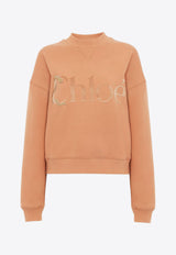 Chloé Generous Logo Print Sweatshirt Beige CH25SJH0518926V Toasted Oats