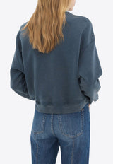 Chloé Textured Logo Cotton Fleece Sweatshirt Blue CH25SJH0519341G Tornado Blue