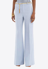 Chloé Wool Crepe Tailored Pants Light Blue CH25SPA06302466 Ash Blue